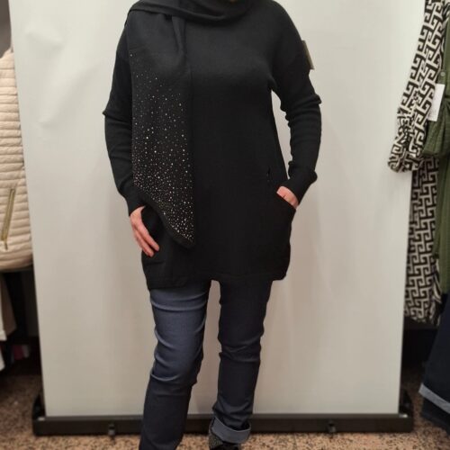 Ženski pulover ABAYI s šalom - slika 2