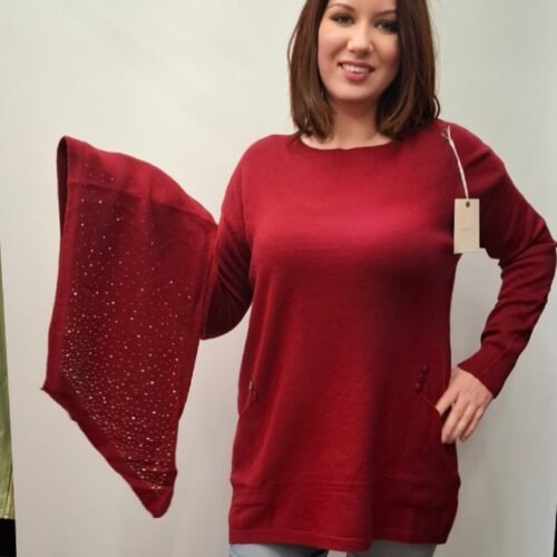 Ženski pulover ABAYI s šalom - slika 1