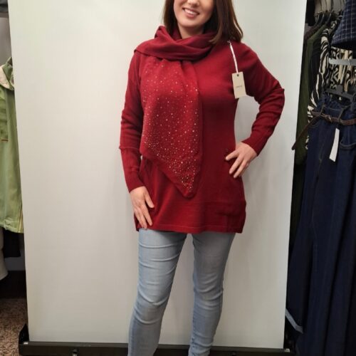 Ženski pulover ABAYI s šalom - slika 2