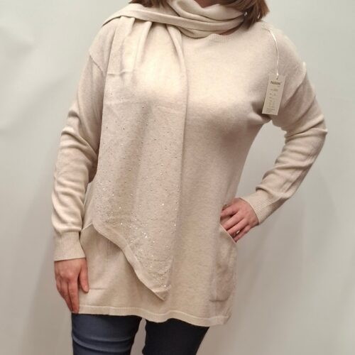 Ženski pulover ABAYI s šalom - slika 2