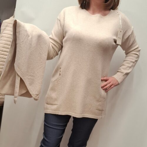 Ženski pulover ABAYI s šalom - slika 1