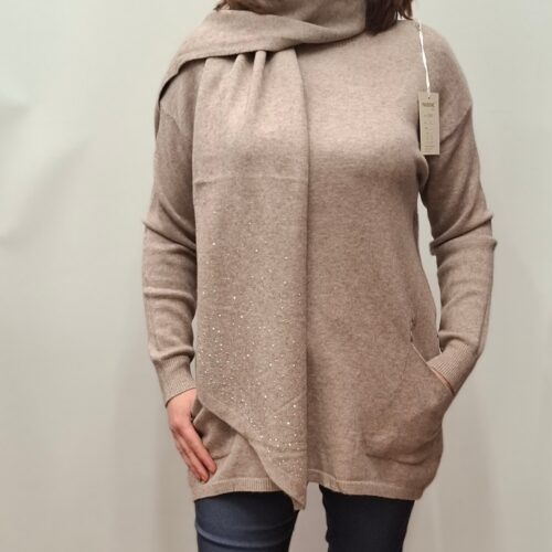 Ženski pulover ABAYI s šalom - slika 2