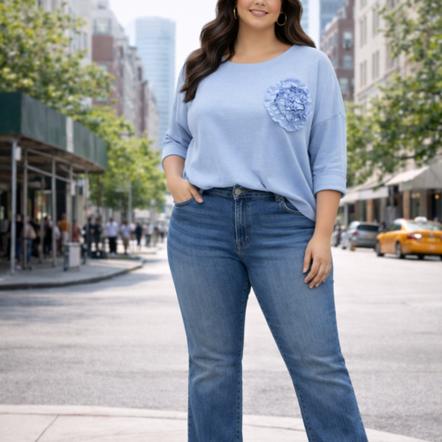 Ženska majica BRINA - modra - slika 1