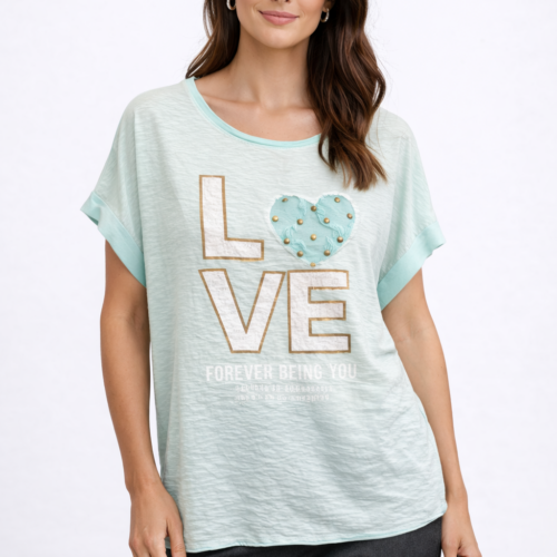 Ženska majica ABA - s kratkimi rokavi love - slika 1