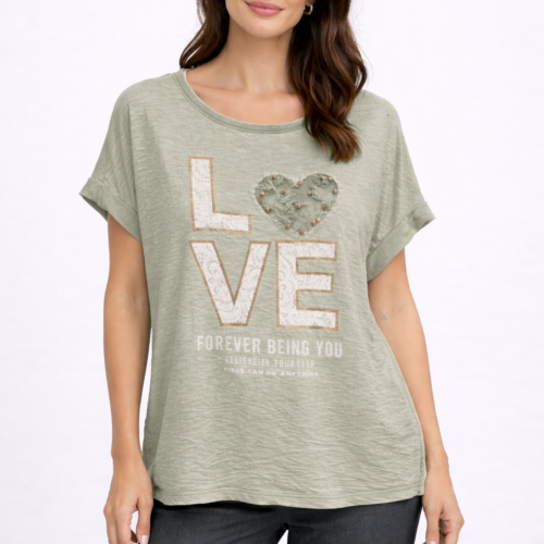 Ženska majica ABA - s kratkimi rakavi love - slika 2