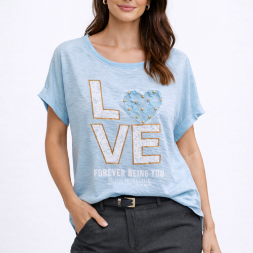 Ženska majica ABA - s kratkimi rokavi love - slika 1