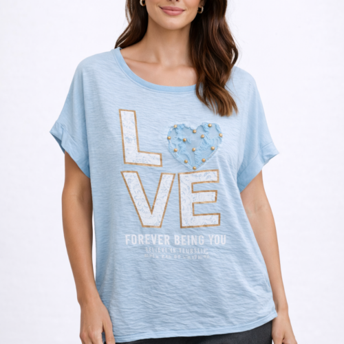 Ženska majica ABA - s kratkimi rokavi love - slika 3