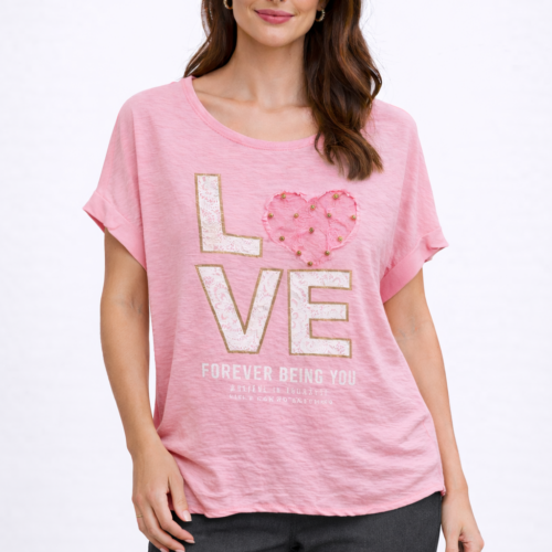 Ženska majica ABA - s kratkimi rokavi love - slika 2