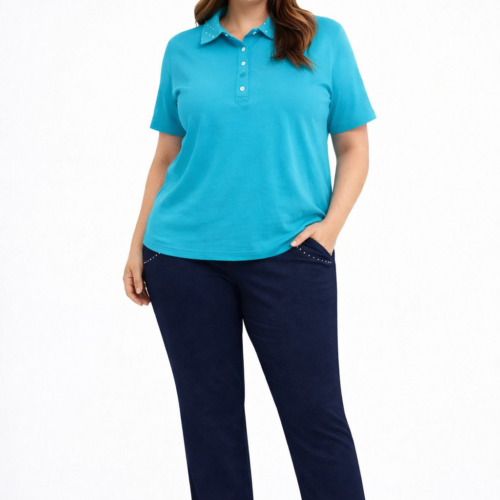 Ženska majica POLO - oversize/plus size - slika 1