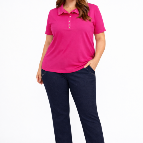 Ženska majica POLO - oversize/plus size - slika 1
