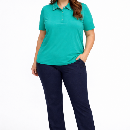 Ženska majica POLO - oversize/plus size - slika 1
